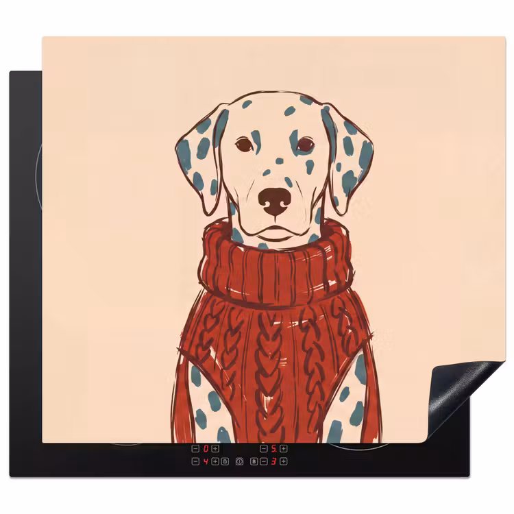 Hond - Trui - Winter - Dieren - Rood Inductie beschermer vinyl 3mm middel -3d