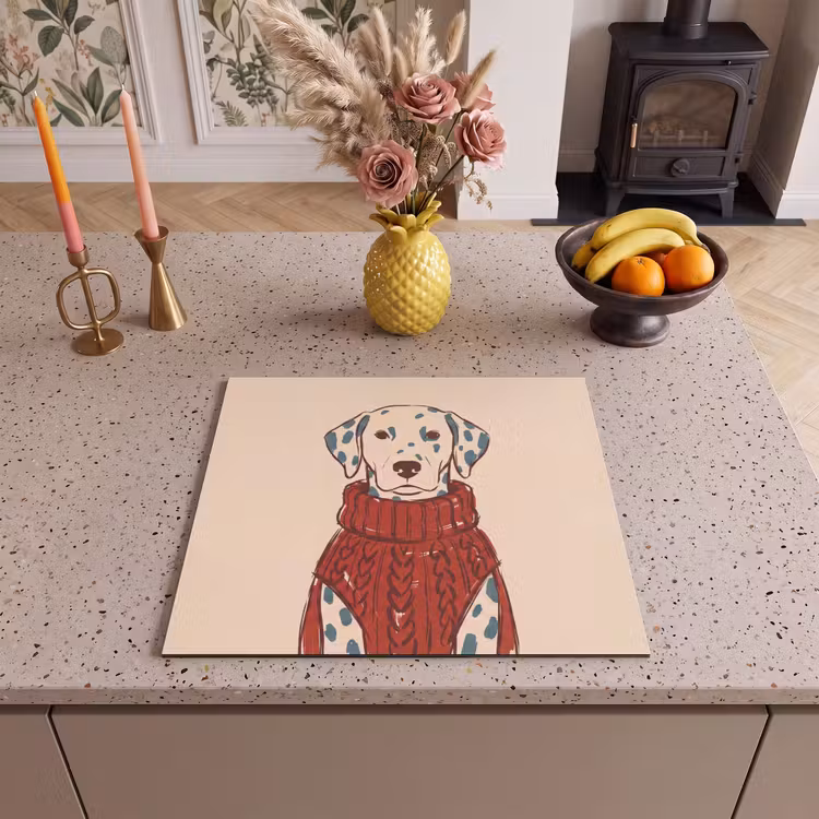 Hond - Trui - Winter - Dieren - Rood Inductie beschermer vinyl 3mm middel -sfeer3