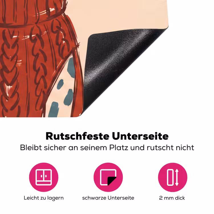 Hond - Trui - Winter - Dieren - Rood Inductie beschermer vinyl 3mm middel -zzzzzzz-lf-onderkant