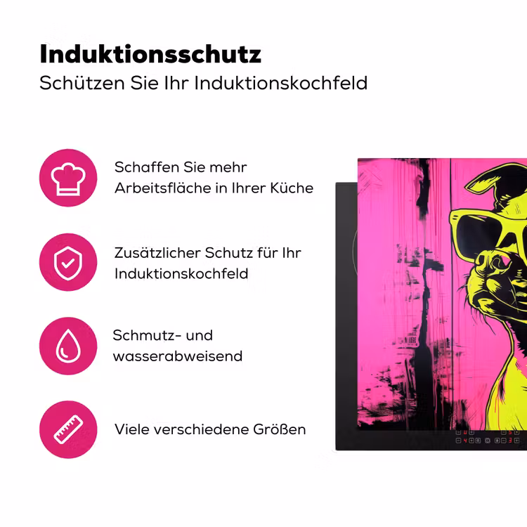 Hond - Zonnebril - Roze - Art Inductie beschermer vinyl 3mm klein -zzzzzzz-lf-ups