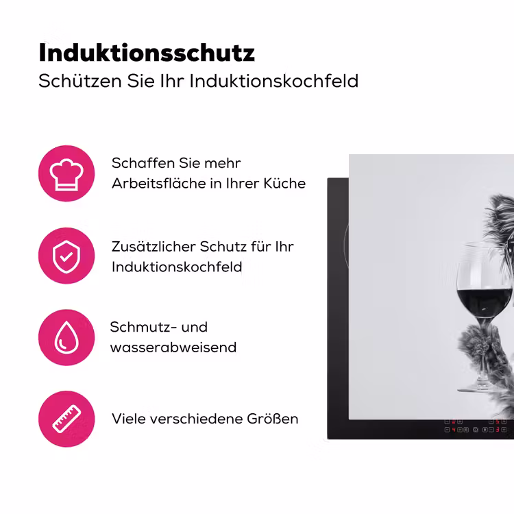 Hondje - Wijnglas - Zonnebril - Enthousiast Inductie beschermer vinyl 3mm klein -zzzzzzz-lf-ups
