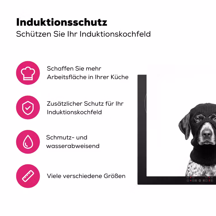 Honden - Bivakmuts - Zwart - wit Inductie beschermer vinyl 3mm klein -zzzzzzz-lf-ups