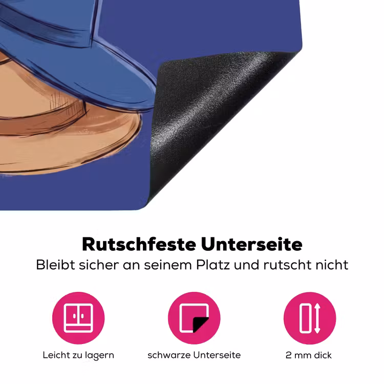 Hoeden - Gestapeld - Mode - Kleurrijk - Illustratie Inductie beschermer vinyl 3mm middel -zzzzzzz-lf-onderkant
