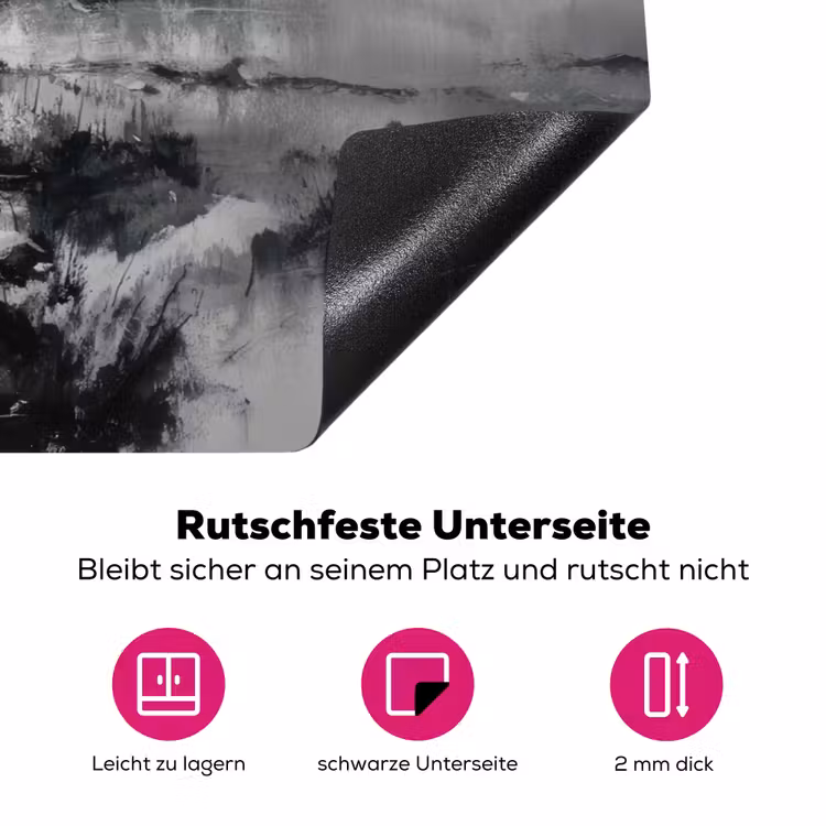 Hut - Grijs - Bergen - Mistig Inductie beschermer vinyl 3mm klein -zzzzzzz-lf-onderkant
