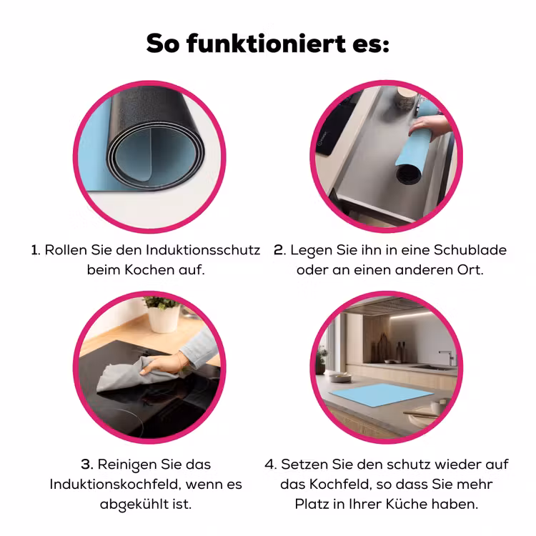 Ice - Blue - Blauw Inductie beschermer vinyl 3mm middel 274 -zzzzzzz-lf-werking