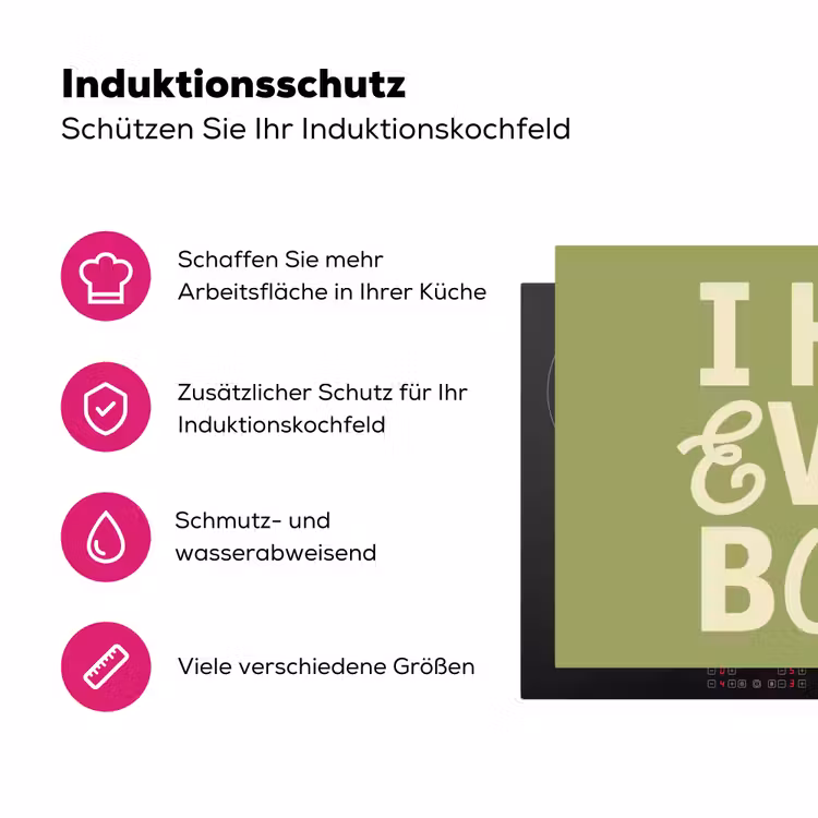 I hate everybody - Groen - Retro Inductie beschermer vinyl 3mm klein -zzzzzzz-lf-ups