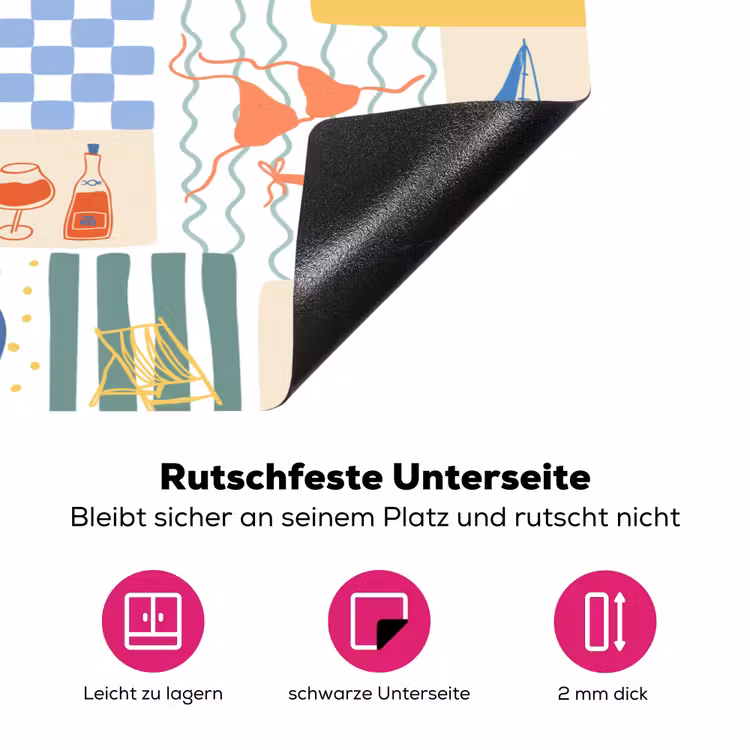Zee - Sfeer - Mozaïek - Wijn Inductie beschermer vinyl 3mm klein 276 -zzzzzzz-lf-onderkant