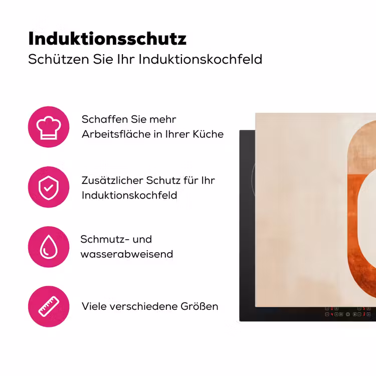 Illustratie - Abstract - Vormen - Rood Inductie beschermer vinyl 3mm klein -zzzzzzz-lf-ups