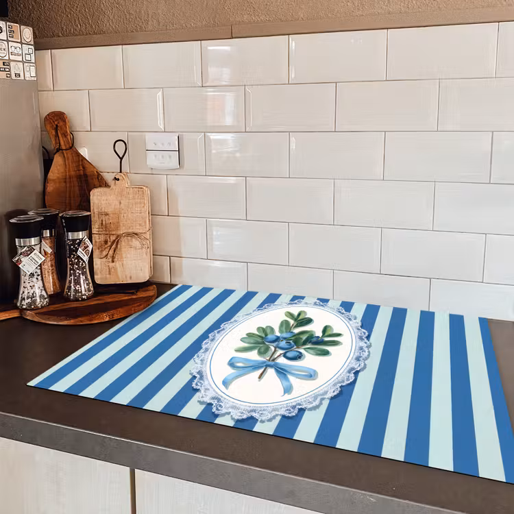 Illustratie - Bessen - Blauw - Strepen Inductie beschermer vinyl 3mm klein -sfeer3