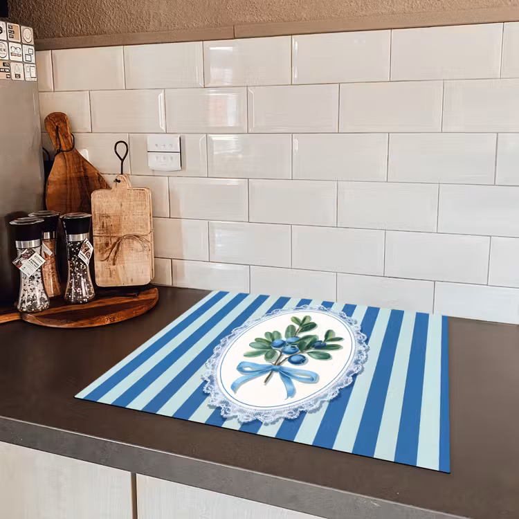 Illustratie - Bessen - Blauw - Strepen Inductie beschermer vinyl 3mm middel -sfeer3