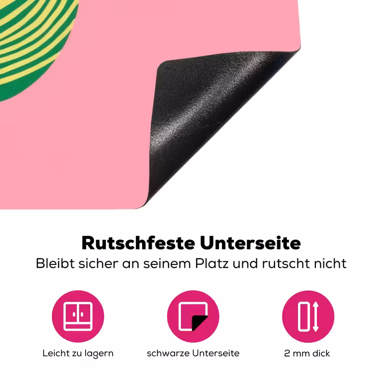 Illustratie - Blad - Minimalistisch - Groen Inductie beschermer vinyl 3mm klein -zzzzzzz-lf-onderkant