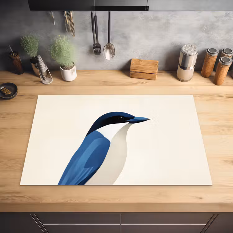 Illustratie - Blauw - Vogel Inductie beschermer vinyl 3mm klein -sfeer5