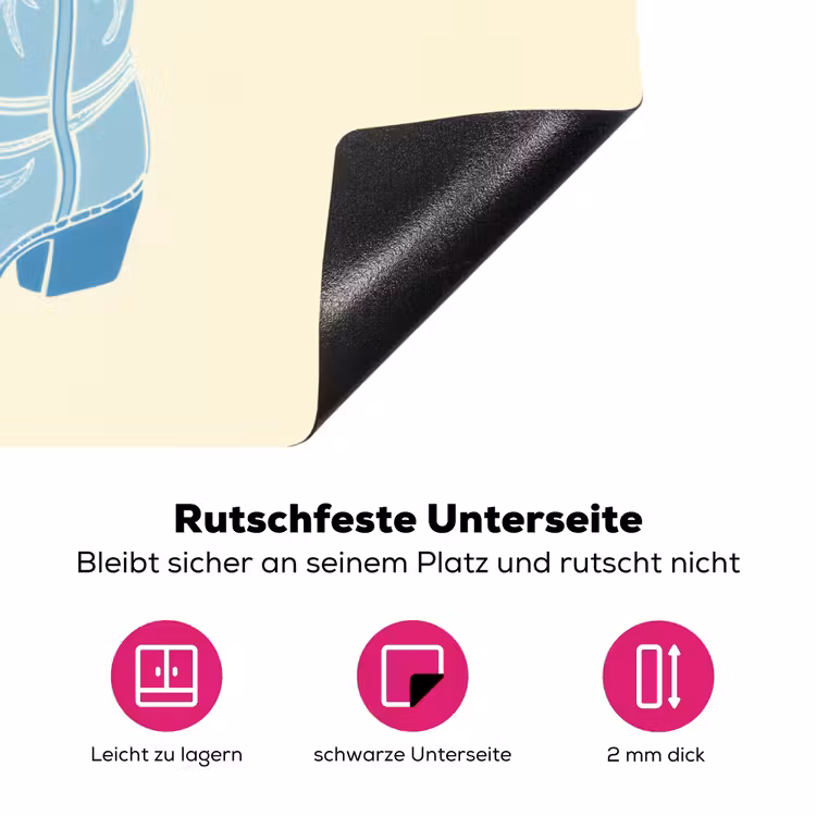 Illustratie - Cowboylaarzen - Patroon Inductie beschermer vinyl 3mm klein -zzzzzzz-lf-onderkant
