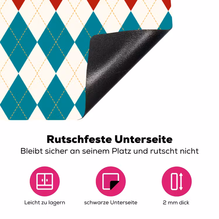Illustratie - Ruiten - Rood - Groen Inductie beschermer vinyl 3mm klein 276 -zzzzzzz-lf-onderkant
