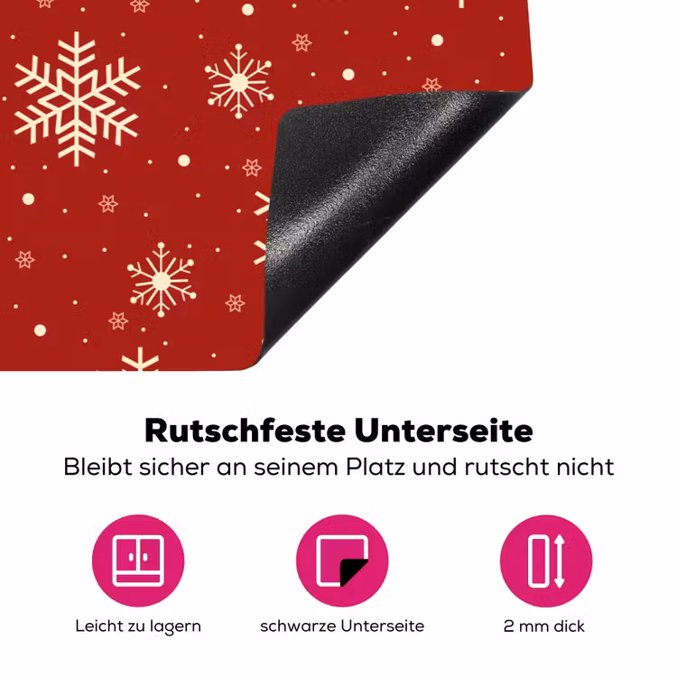 Illustratie - Sneeuwvlokken - Rood Inductie beschermer vinyl 3mm klein 276 -zzzzzzz-lf-onderkant