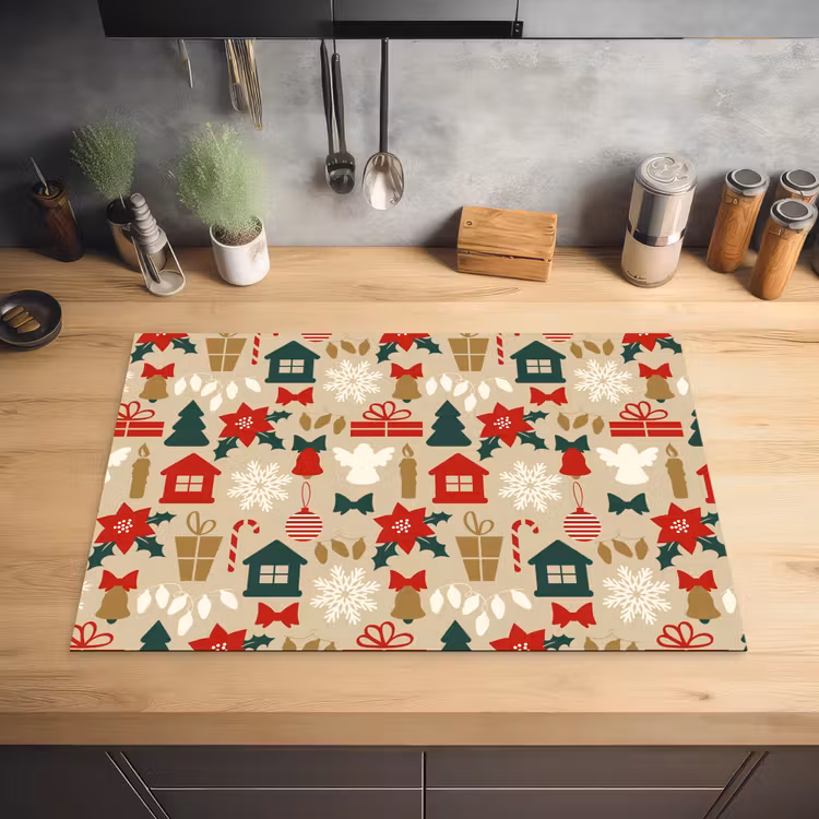 Illustratie - Kerst - Beige Inductie beschermer vinyl 3mm klein 276 -sfeer5