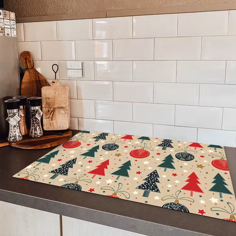Illustratie - Kerst - Sterren Inductie beschermer vinyl 3mm klein 276 -sfeer3