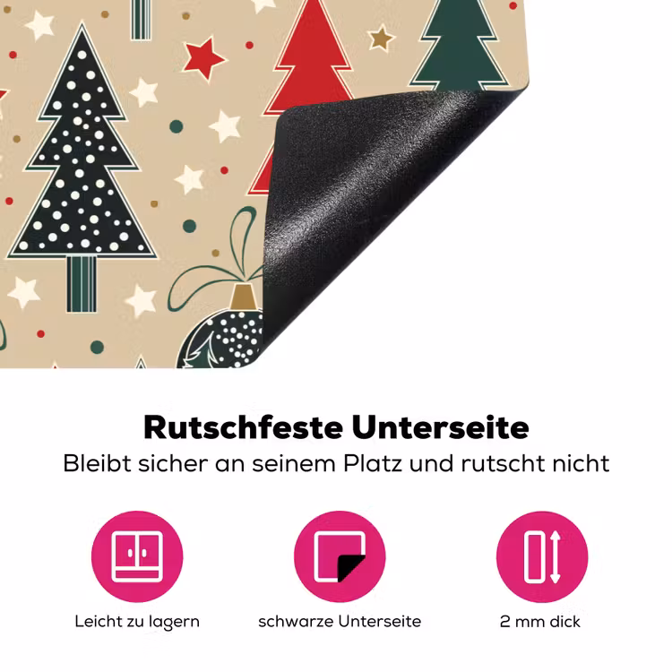 Illustratie - Kerst - Sterren Inductie beschermer vinyl 3mm klein 276 -zzzzzzz-lf-onderkant