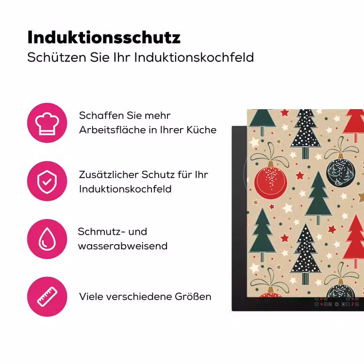 Illustratie - Kerst - Sterren Inductie beschermer vinyl 3mm klein 276 -zzzzzzz-lf-ups