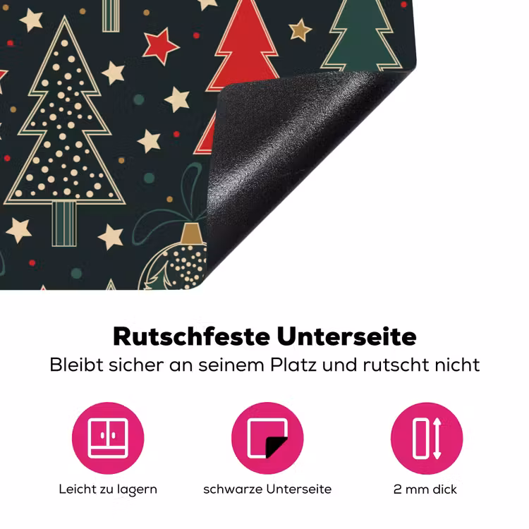 Illustratie - Kerst - Sterren - Groen Inductie beschermer vinyl 3mm klein 276 -zzzzzzz-lf-onderkant
