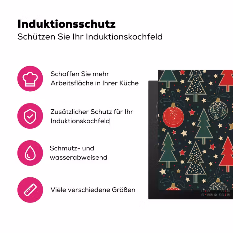 Illustratie - Kerst - Sterren - Groen Inductie beschermer vinyl 3mm klein 276 -zzzzzzz-lf-ups