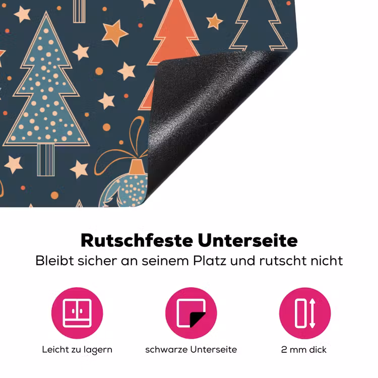 Illustratie - Kerst - Symbolen - Blauw Inductie beschermer vinyl 3mm klein 276 -zzzzzzz-lf-onderkant
