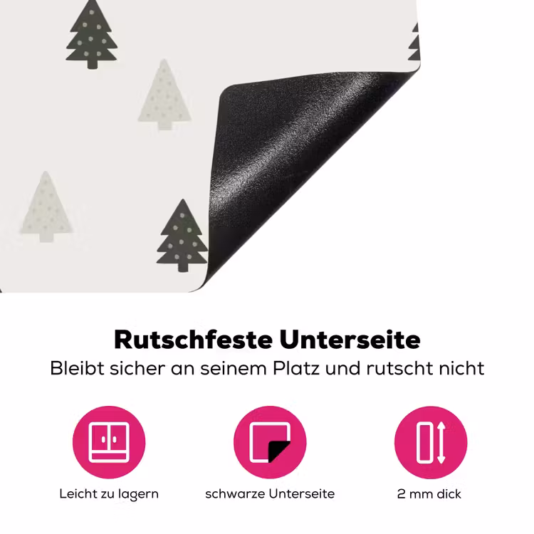 Illustratie - Kerstbomen - Wit Inductie beschermer vinyl 3mm klein 276 -zzzzzzz-lf-onderkant