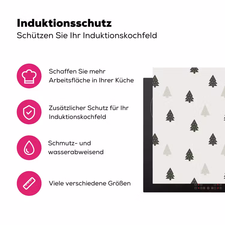 Illustratie - Kerstbomen - Wit Inductie beschermer vinyl 3mm klein 276 -zzzzzzz-lf-ups