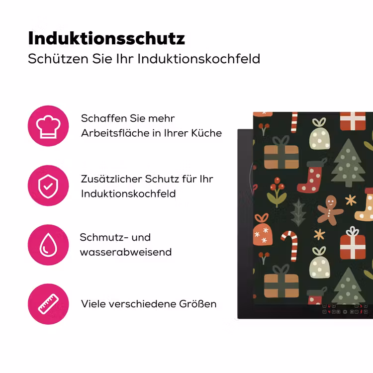 Illustratie - Kerstfiguren - Groen Inductie beschermer vinyl 3mm klein 276 -zzzzzzz-lf-ups