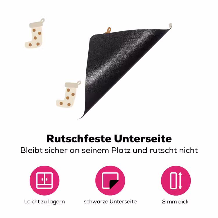 Illustratie - Kerstsokken - Wit Inductie beschermer vinyl 3mm klein 276 -zzzzzzz-lf-onderkant