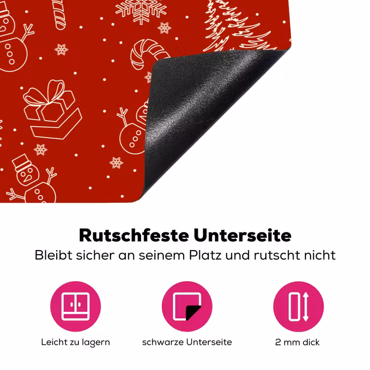 Illustratie - Kerstsymbolen - Rood Inductie beschermer vinyl 3mm klein 276 -zzzzzzz-lf-onderkant