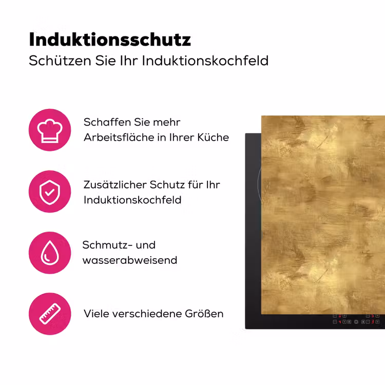 Industrieel - Textuur - Goud Inductie beschermer vinyl 3mm klein 276 -zzzzzzz-lf-ups