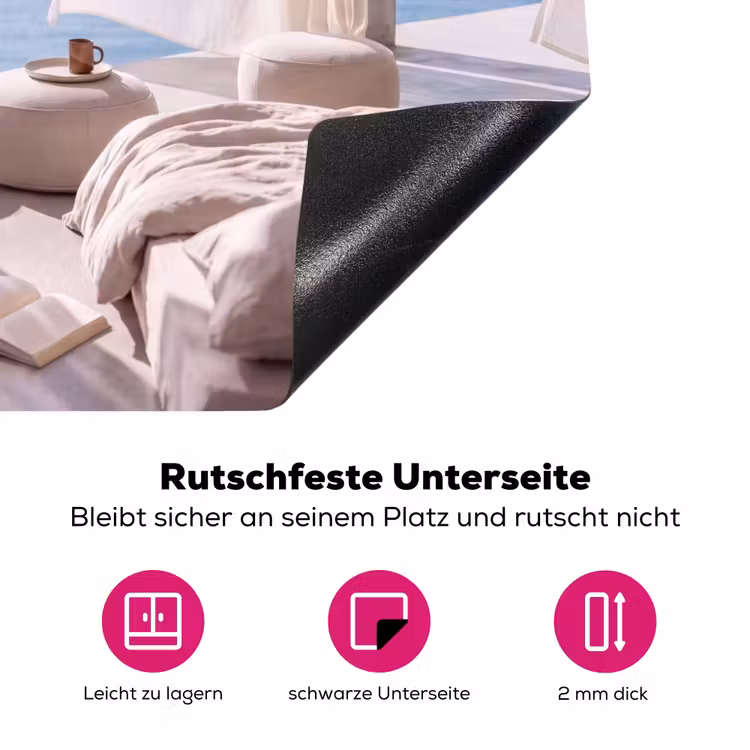 Interieur - Zeezicht - Modern - Rust - Beige Inductie beschermer vinyl 3mm middel -zzzzzzz-lf-onderkant