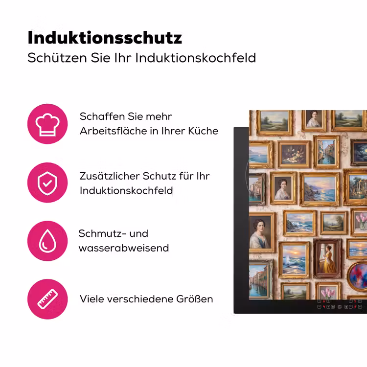 Interieur - Kunst - Collectie - Klassiek - Goud Inductie beschermer vinyl 3mm klein -zzzzzzz-lf-ups