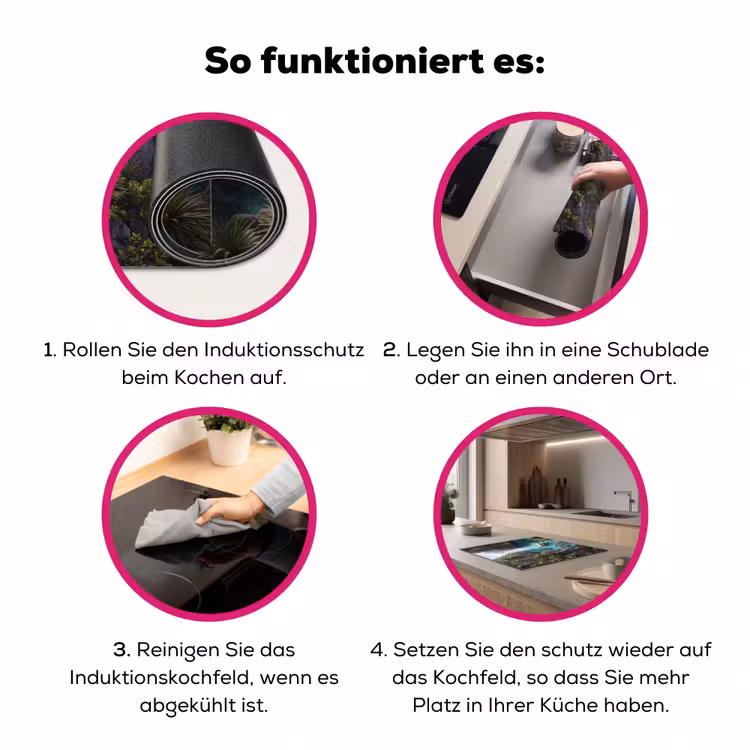Eiland - Tropisch - Water - Palmbomen - Natuur Inductie beschermer vinyl 3mm middel -zzzzzzz-lf-werking