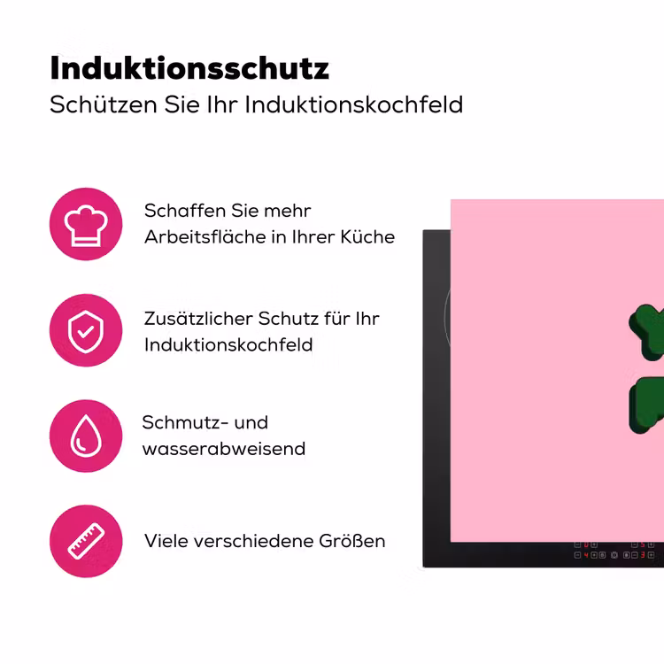 Yes fun - Groen - Roze Inductie beschermer vinyl 3mm klein -zzzzzzz-lf-ups