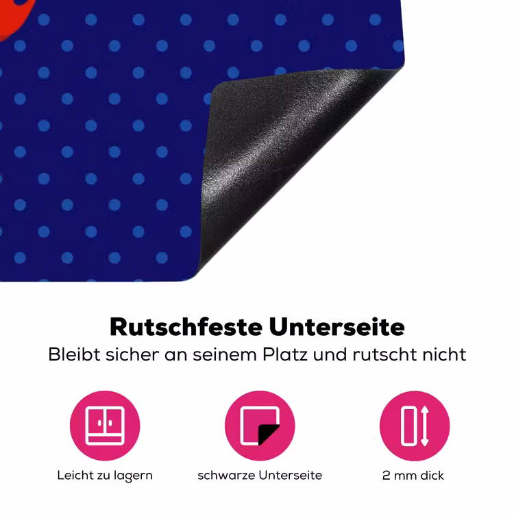 Yes fun - Rood - Blauw - Stippen Inductie beschermer vinyl 3mm klein -zzzzzzz-lf-onderkant