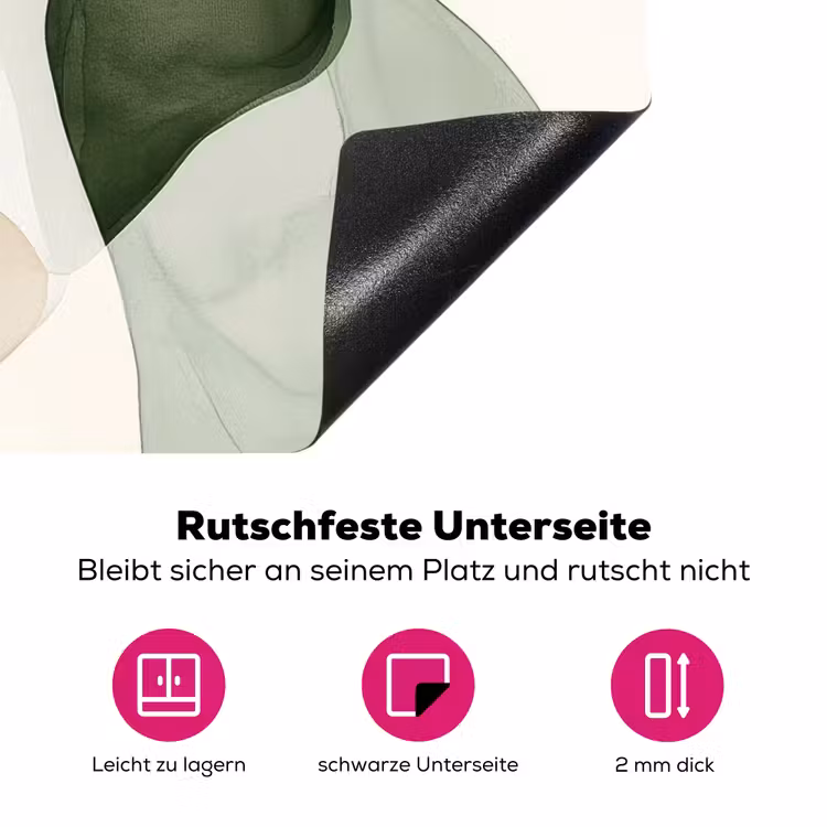 Japandi - Abstract - Groen Inductie beschermer vinyl 3mm middel -zzzzzzz-lf-onderkant