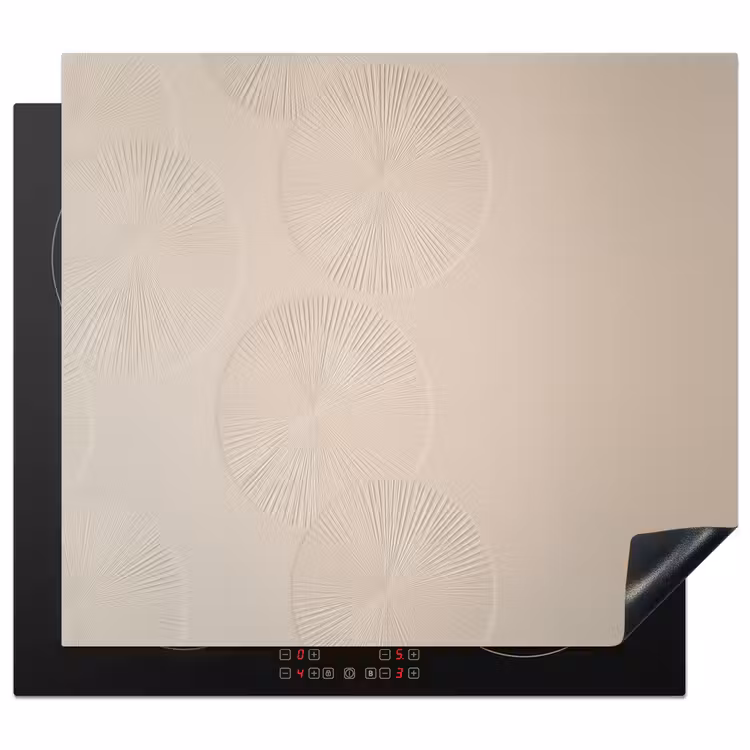 Japandi - Beige - Modern Inductie beschermer vinyl 3mm middel -3d