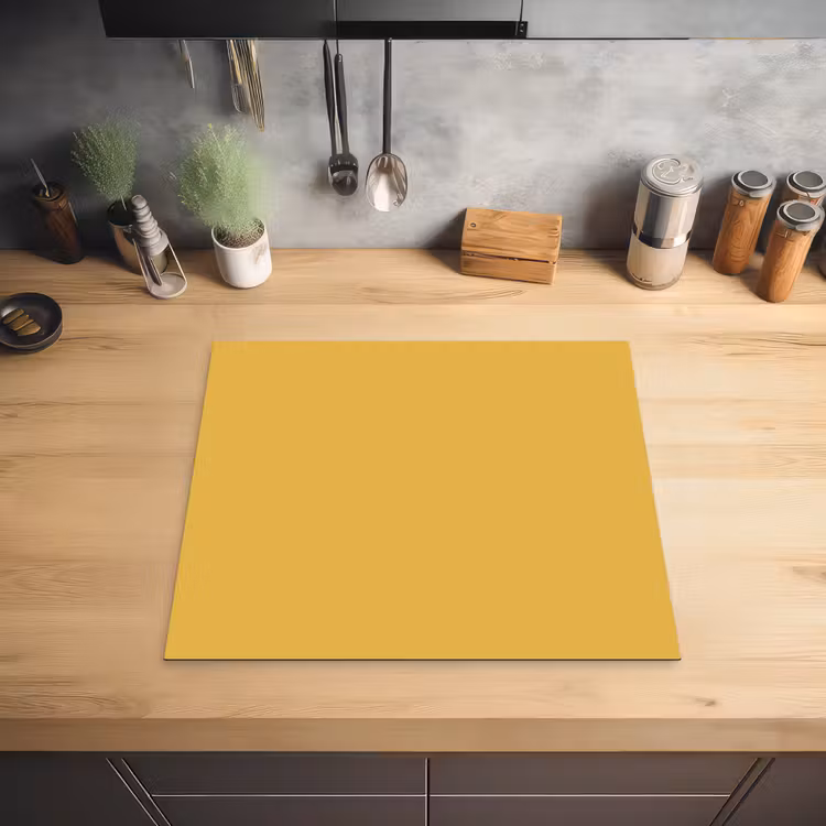 Joyful - Mustard - Geel Inductie beschermer vinyl 3mm middel 274 -sfeer5