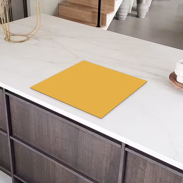 Joyful - Mustard - Geel Inductie beschermer vinyl 3mm middel 274 -sfeer8