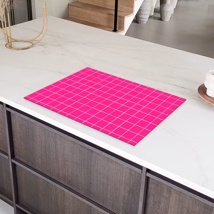 Tegels - Vierkant - Fuchsia Inductie beschermer vinyl 3mm klein 276 -sfeer8