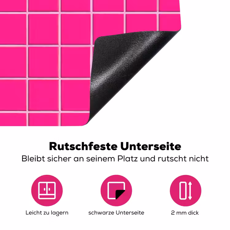 Tegels - Vierkant - Fuchsia Inductie beschermer vinyl 3mm klein 276 -zzzzzzz-lf-onderkant