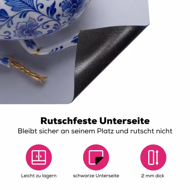 Kever - Delfts - Blauw - Goud Inductie beschermer vinyl 3mm klein -zzzzzzz-lf-onderkant