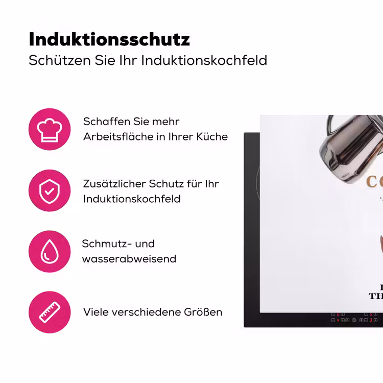 Koffie - Mok - Kan - Therapie Inductie beschermer vinyl 3mm klein -zzzzzzz-lf-ups