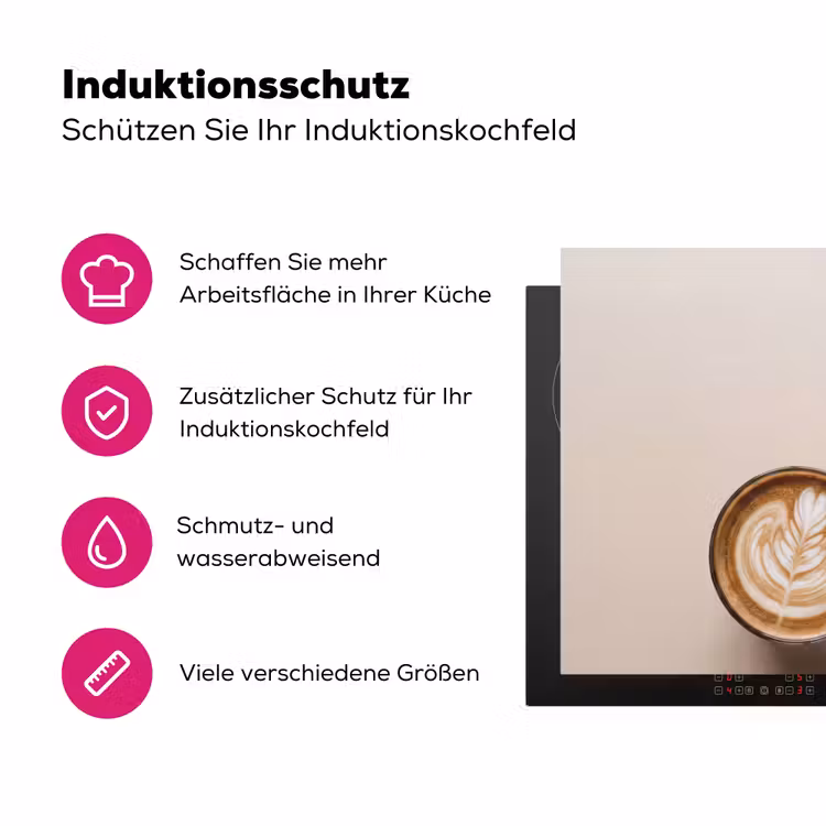 Koffie - Obessive Coffee Disorder - Beige Inductie beschermer vinyl 3mm klein -zzzzzzz-lf-ups