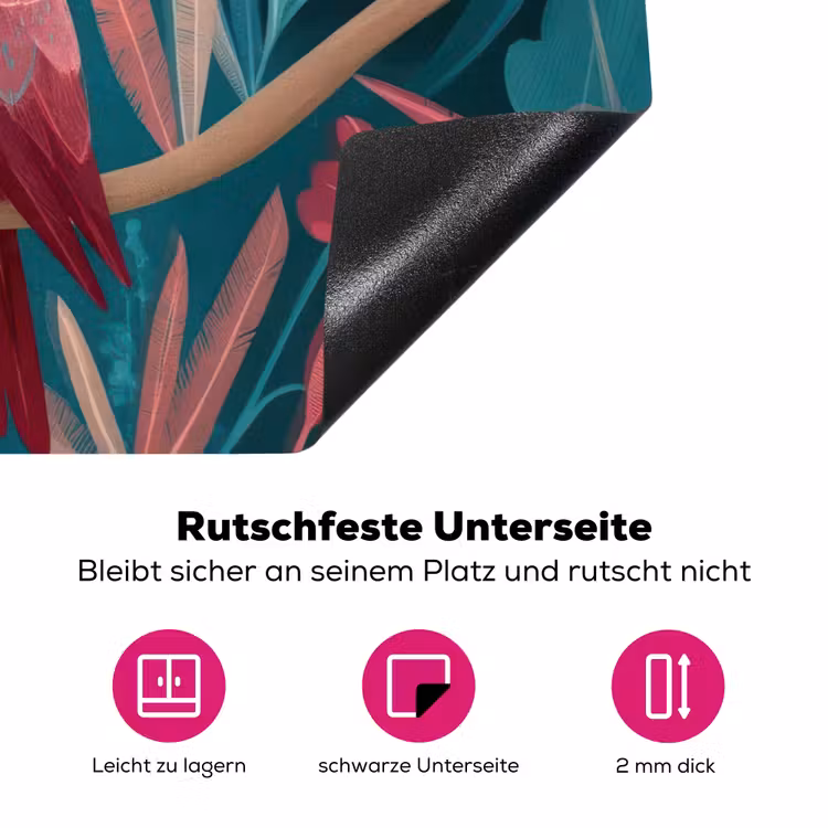 Kaketoe - Tropische bladeren - Tak Inductie beschermer vinyl 3mm klein -zzzzzzz-lf-onderkant