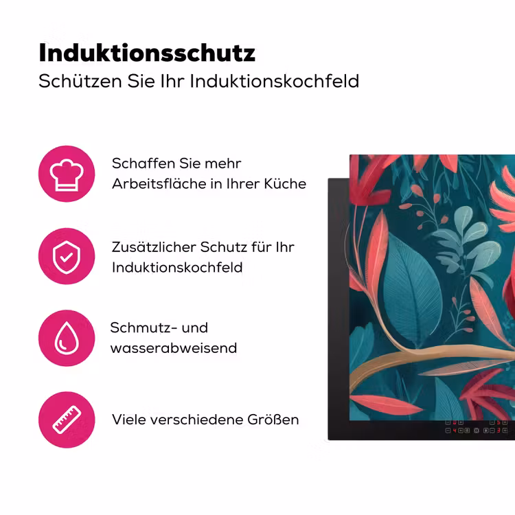Kaketoe - Tropische bladeren - Tak Inductie beschermer vinyl 3mm klein -zzzzzzz-lf-ups