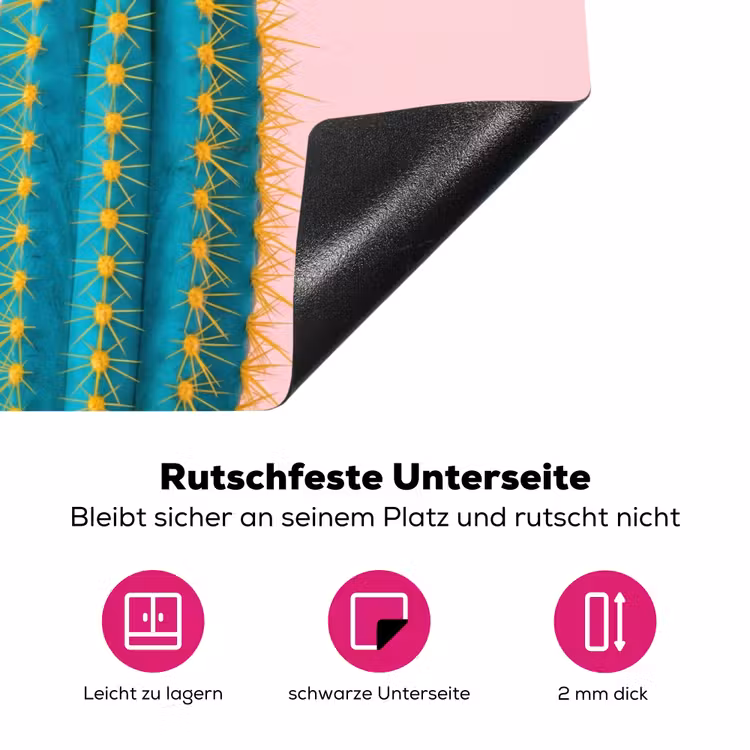 Cactussen - Modern - Pastel Inductie beschermer vinyl 3mm klein -zzzzzzz-lf-onderkant
