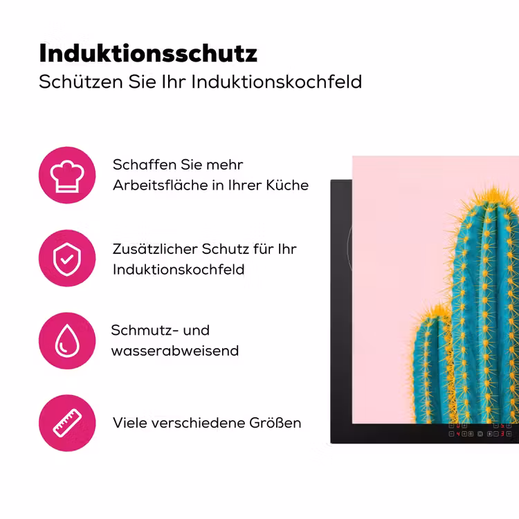 Cactussen - Modern - Pastel Inductie beschermer vinyl 3mm klein -zzzzzzz-lf-ups